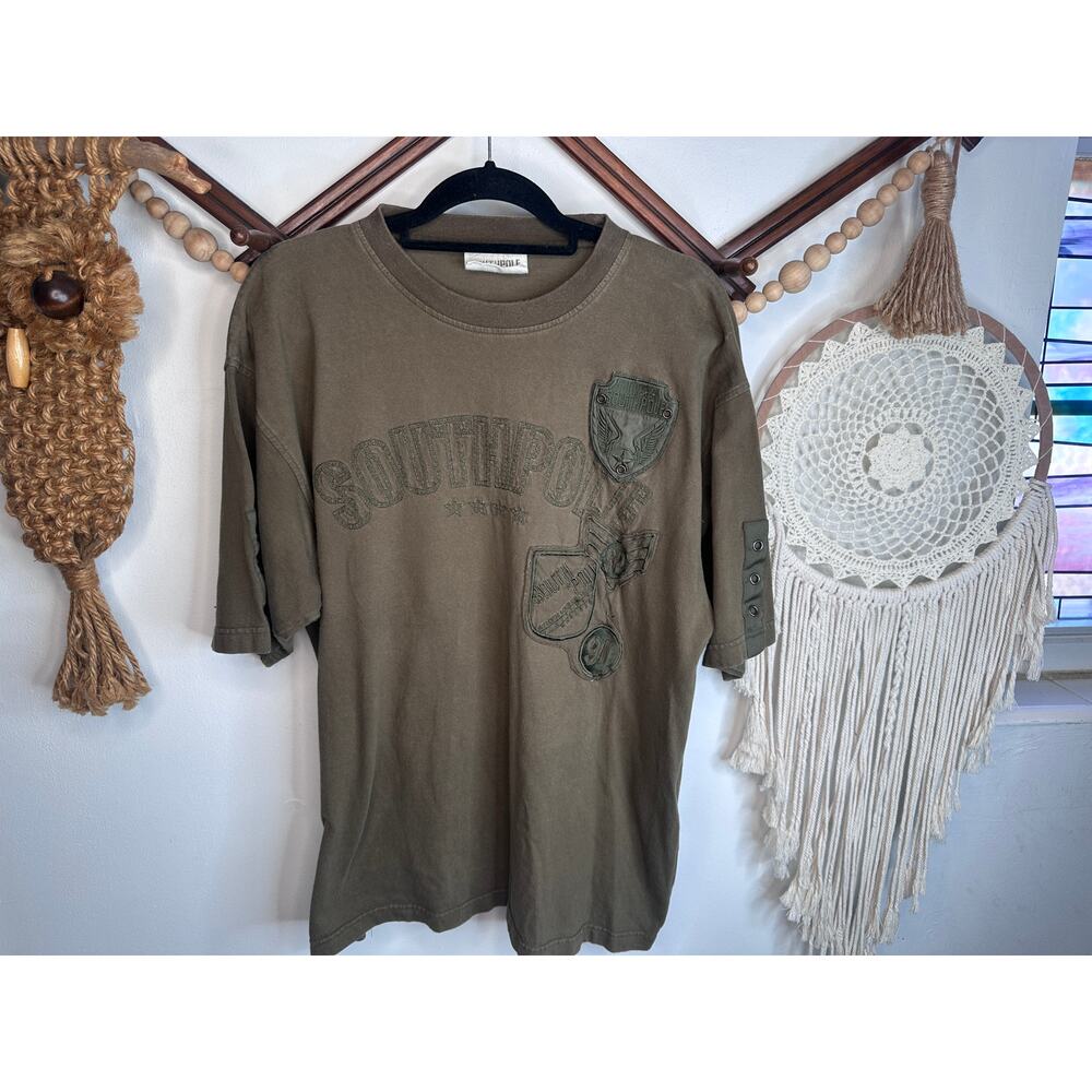 Vintage South Pole Y2K Green Military Patch T